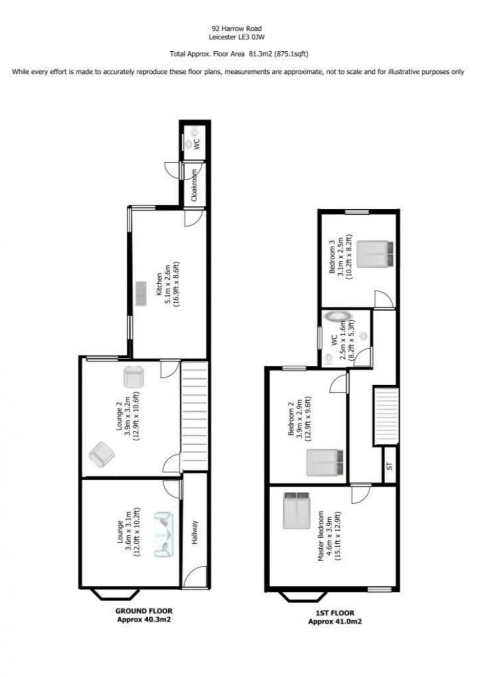 Floorplan for Harrow Road, Leicester, Leicestershire