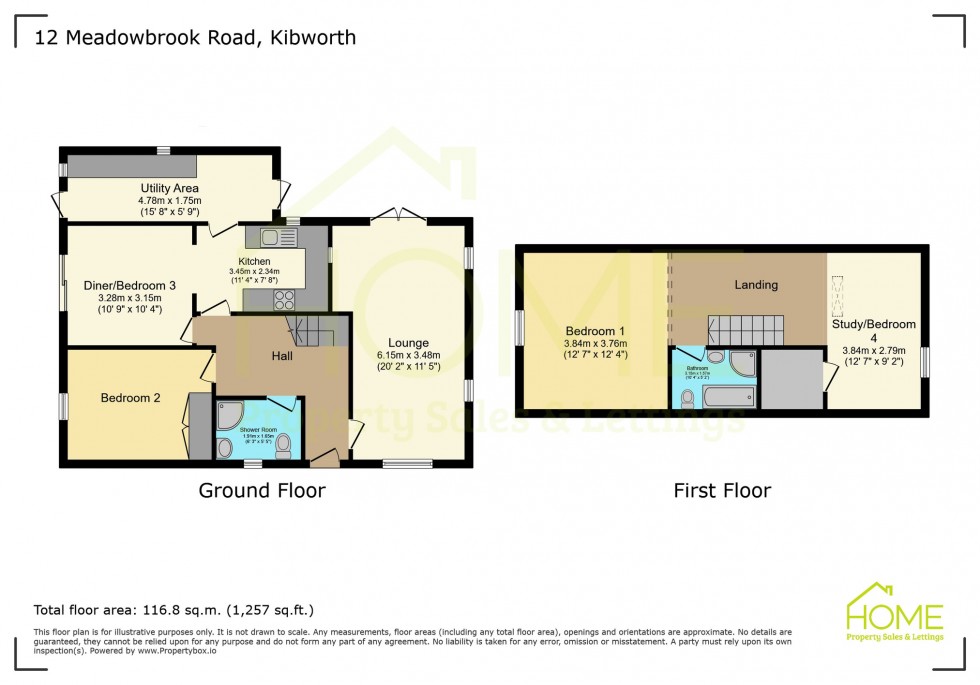 Floorplan for Meadowbrook Road, Kibworth Beauchamp, Leicester, Leicestershire