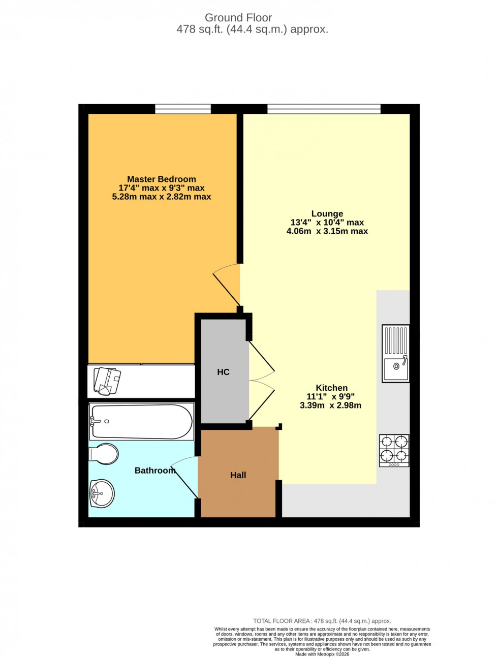 Floorplan for Apartment 211, 38Windmill Street, Birmingham, West Midlands