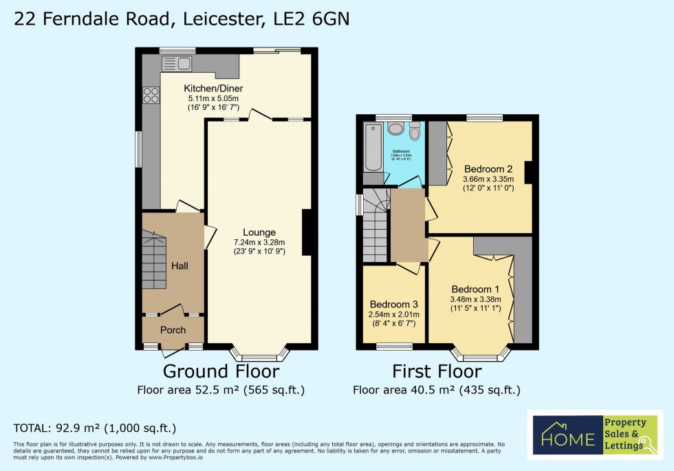 Floorplan for Ferndale Road, Leicester, Leicestershire