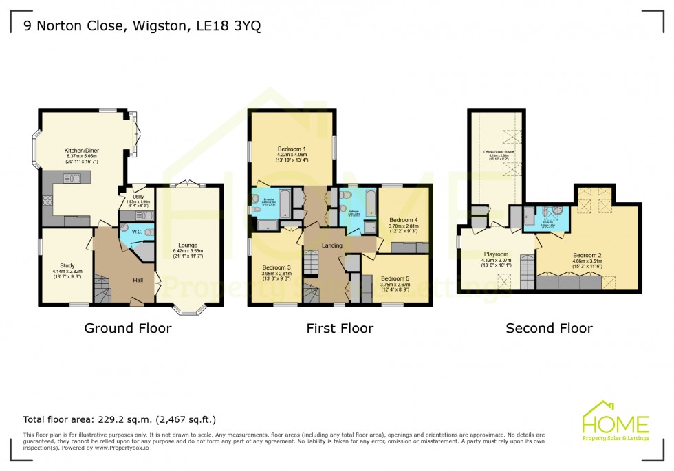 Floorplan for Norton Close, Wigston, Leicestershire