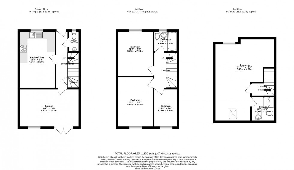 Floorplan for Gamble Avenue, Fleckney, Leicester, Leicestershire