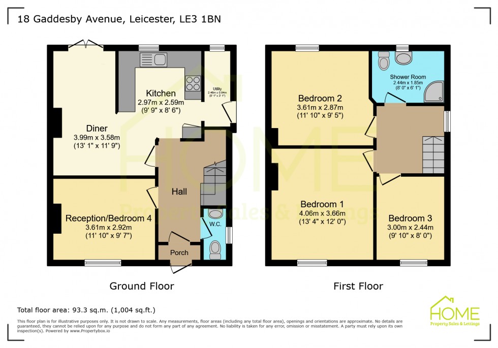 Floorplan for Gaddesby Avenue, Leicester, Leicestershire