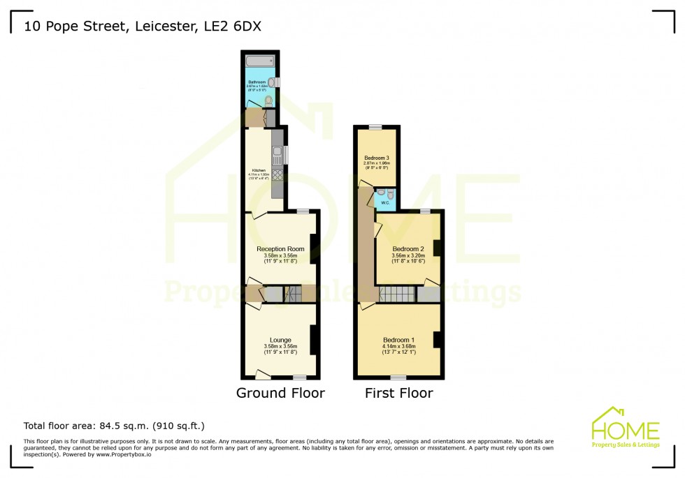 Floorplan for Pope Street, Leicester, Leicestershire