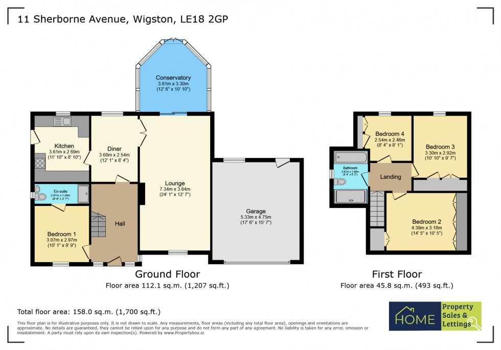 Floorplan for Sherborne Avenue, Littlehill, Wigston