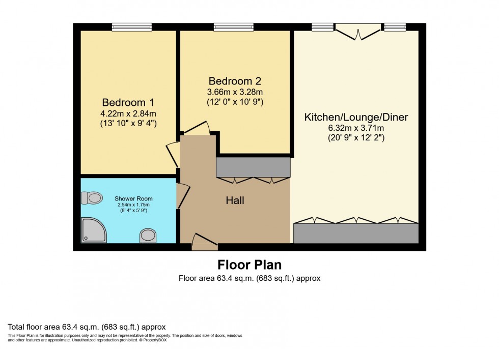 Floorplan for Apt 12, Mitchian Grand Union Building, 55 Northgate Street, Leicester, Leicestershire