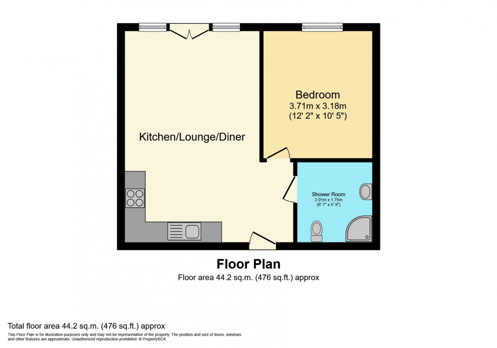 Floorplan for Apt 34 Mitchian Grand Union Building, 55 Northgate Street, Leicester, Leicestershire