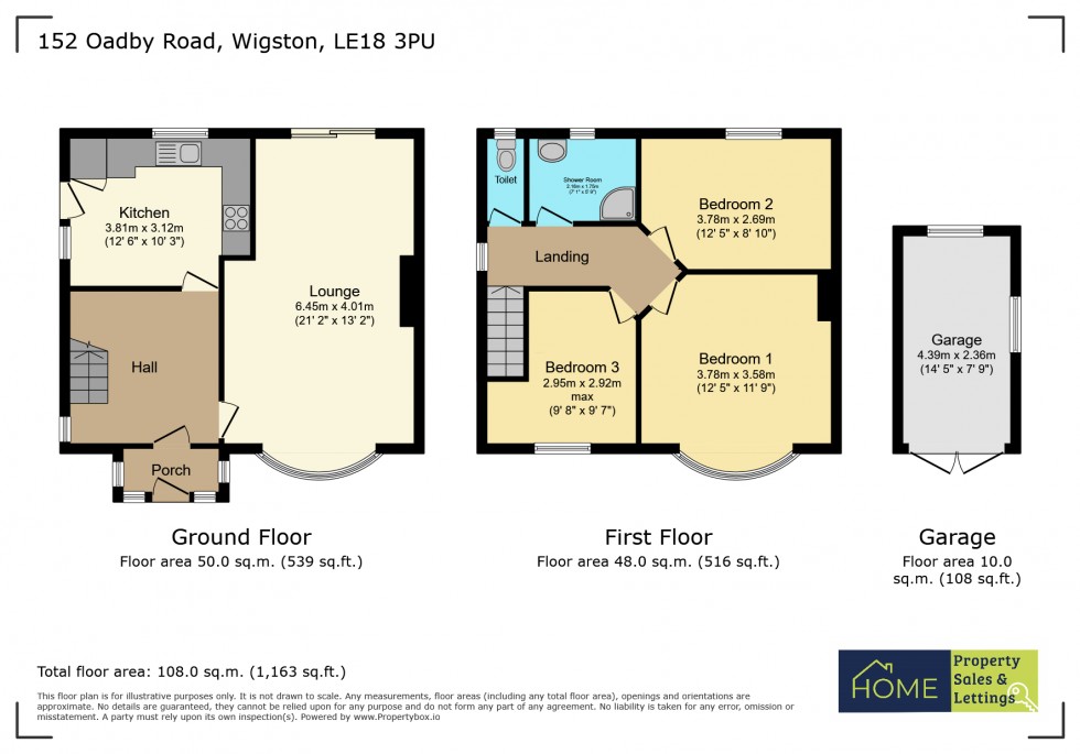 Floorplan for Oadby Road, Wigston, Leicestershire