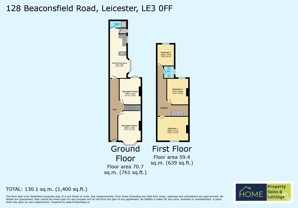 Floorplan for Beaconsfield Road, Westcotes, Leicester, Leicestershire