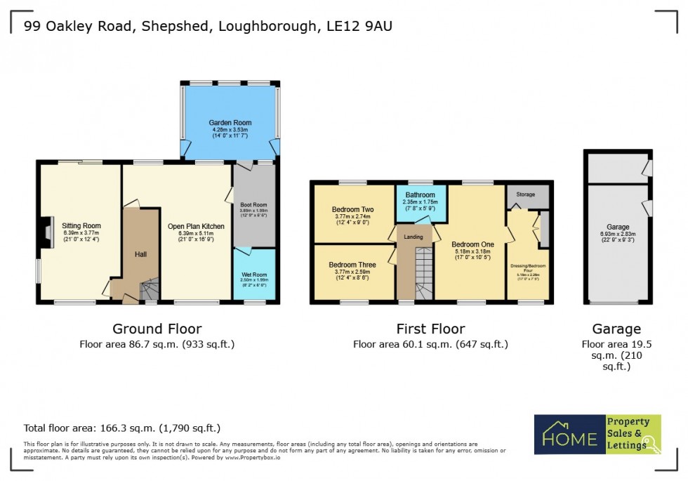 Floorplan for Oakley Road, Shepshed, Leicestershire