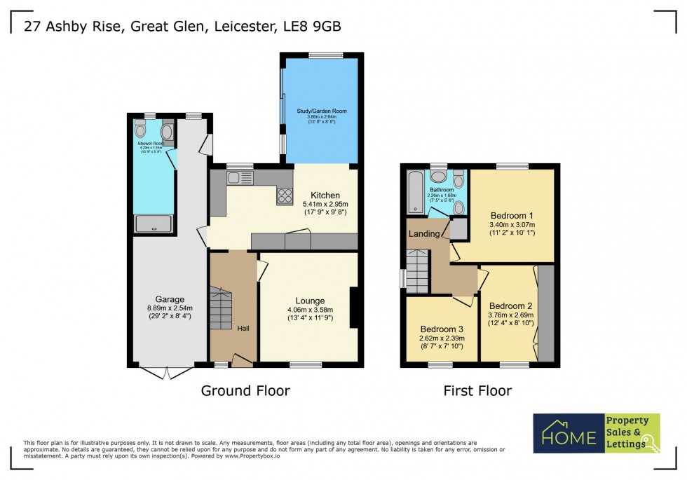 Floorplan for Ashby Rise, Great Glen, Leicester, Leicestershire