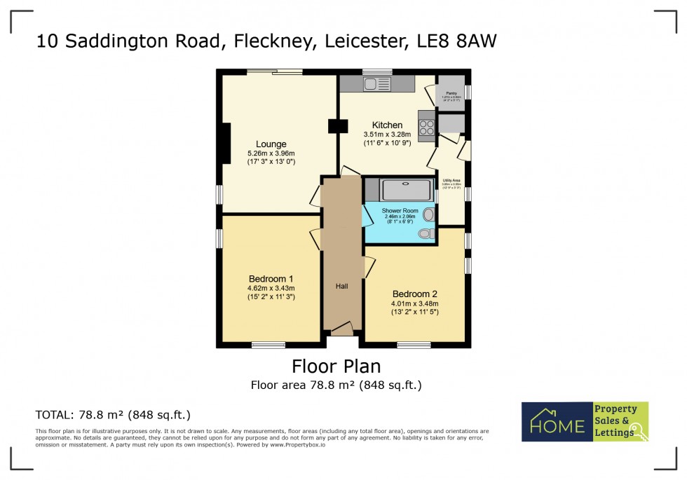 Floorplan for Saddington Road, Fleckney, Leicester, Leicestershire