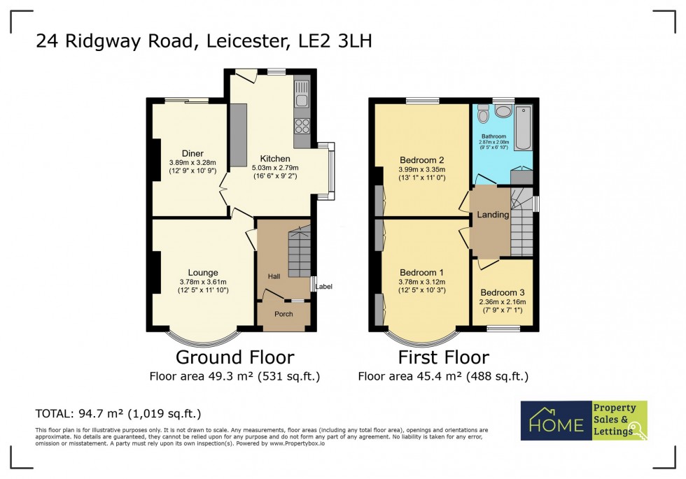 Floorplan for Ridgeway Road, Leicester, Leicestershire