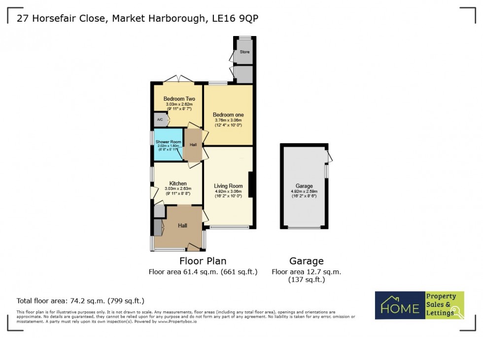 Floorplan for Horsefair Close, Market Harborough, Leicestershire