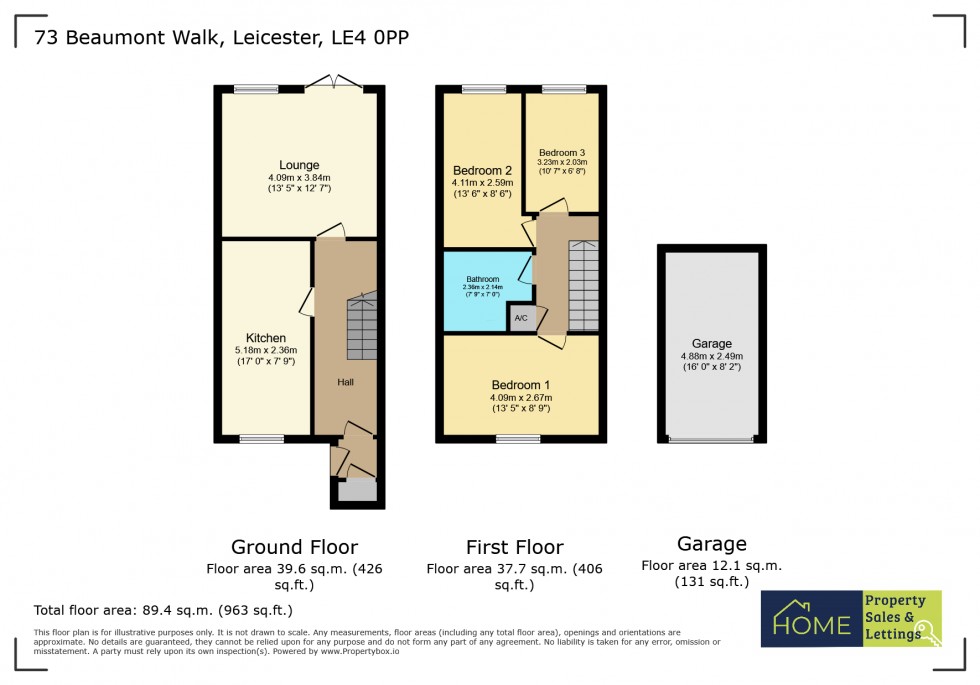 Floorplan for Beaumont Walk, Leicester, Leicestershire