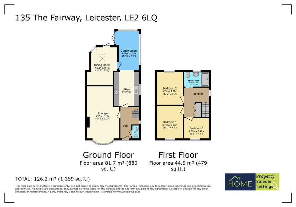 Floorplan for The Fairway, Leicester, Leicestershire