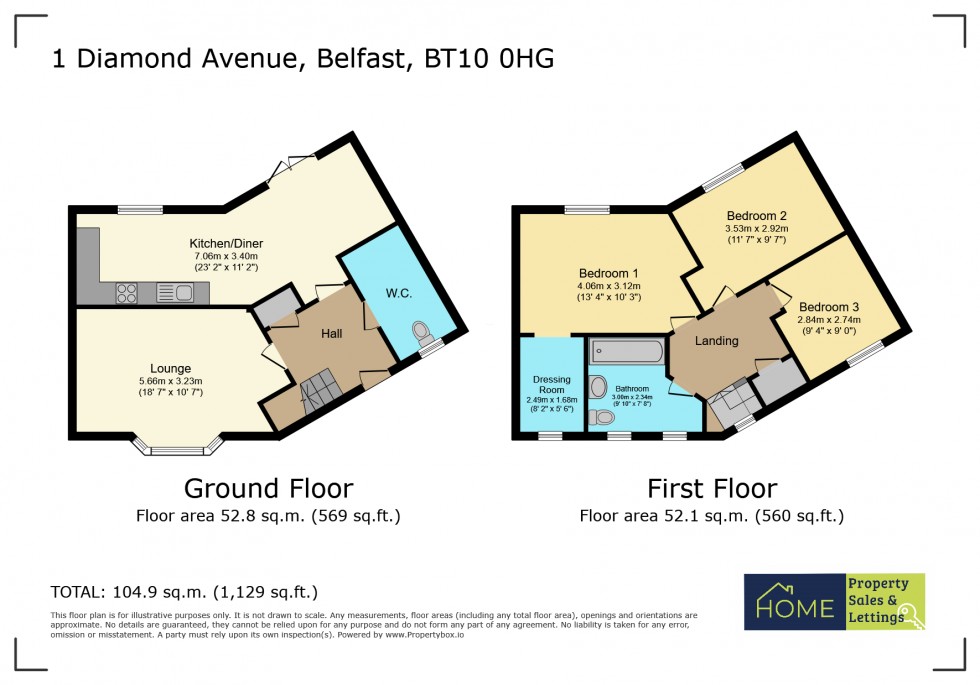 Floorplan for Diamond Avenue, Countesthorpe, Leicester, Leicestershire