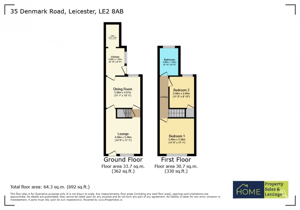 Floorplan for 35, Denmark Road, Leicester, Leicestershire