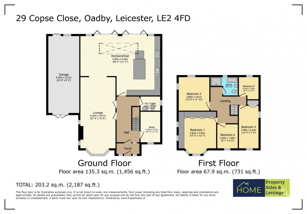 Floorplan for Copse Close, Oadby, Leicester, Leicestershire