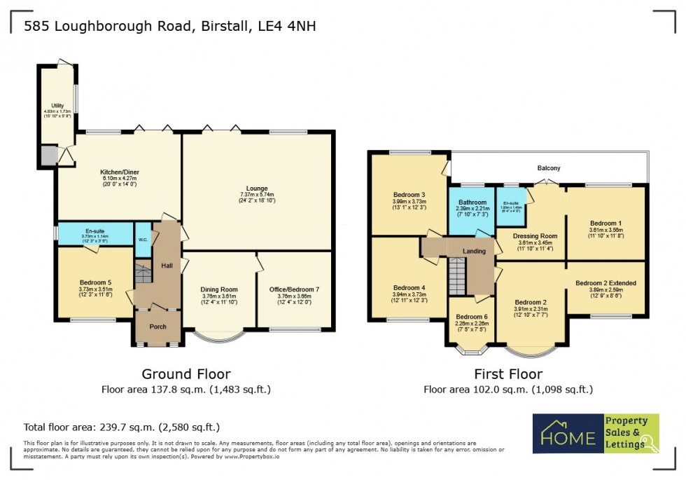 Floorplan for Loughborough Road, Birstall, Leicester, Leicestershire