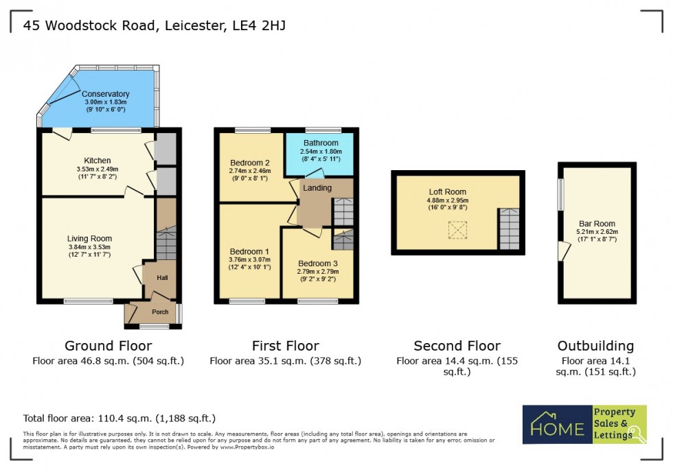 Floorplan for Woodstock Road, Leicester, Leicestershire