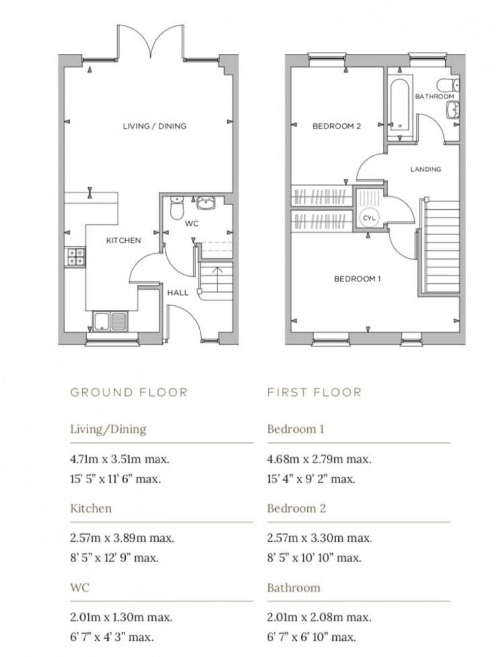 Floorplan for Rose Yard, Kibworth Harcourt, Leicester, Leicestershire