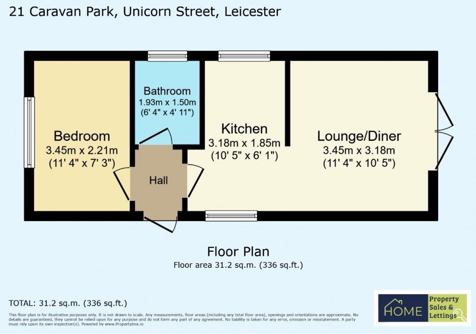 Floorplan for Caravan Park, Unicorn Street, Thurmaston, Leicester