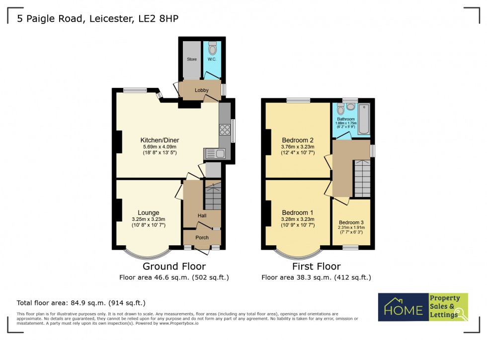 Floorplan for Paigle Road, Aylestone, Leicester
