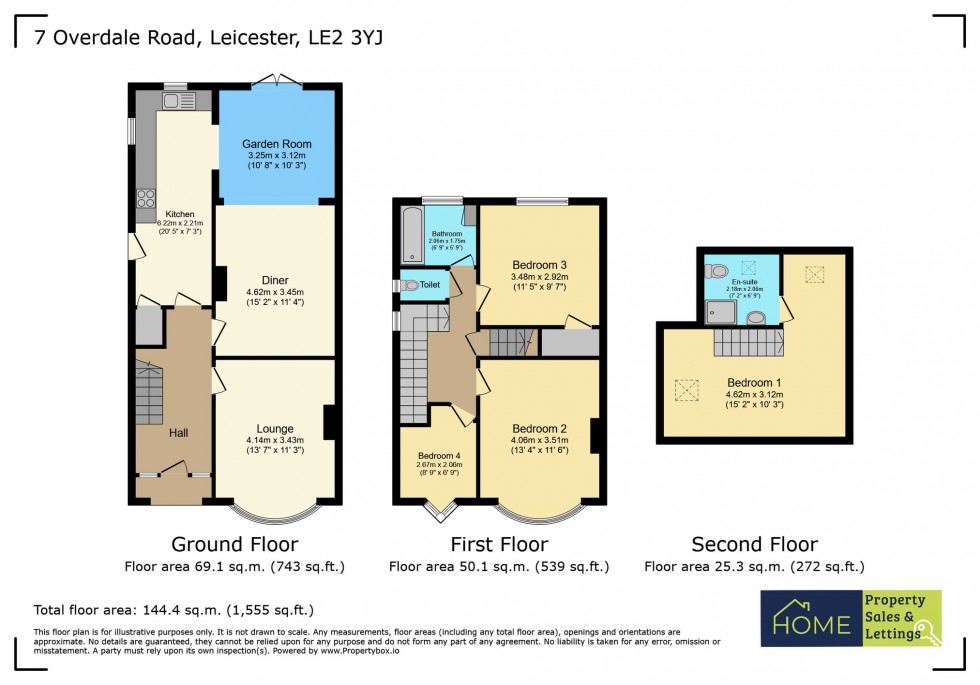 Floorplan for Overdale Road, Leicester, Leicestershire