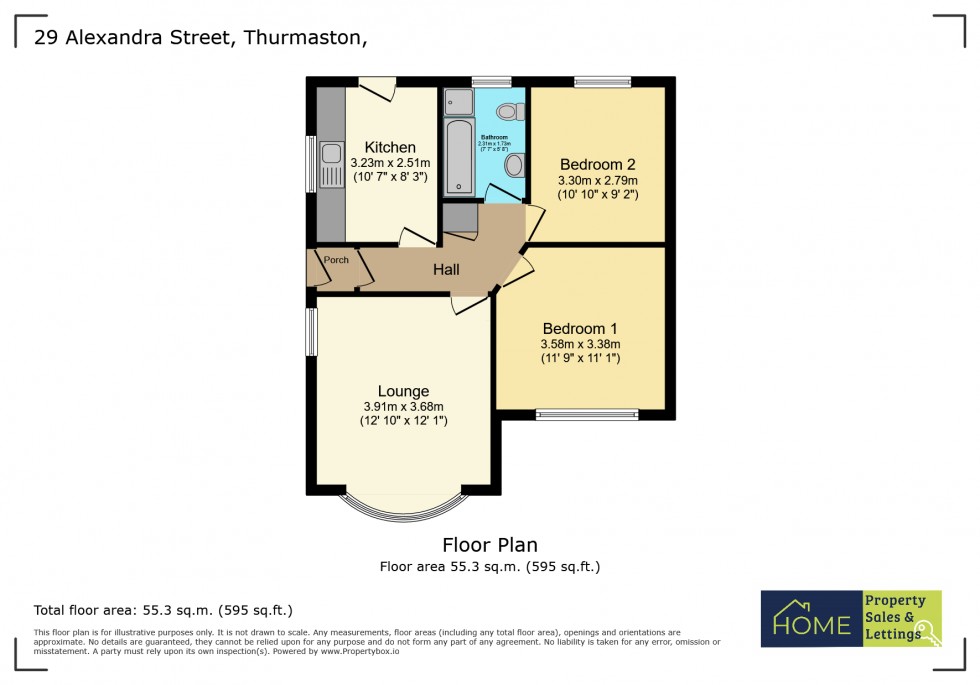 Floorplan for Alexandra Street, Thurmaston, Leicester, Leicestershire