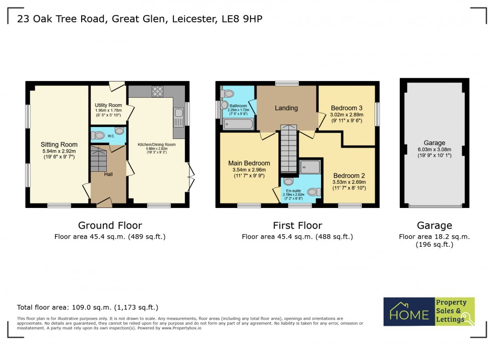 Floorplan for Oak Tree Road, Great Glen, Leicestershire