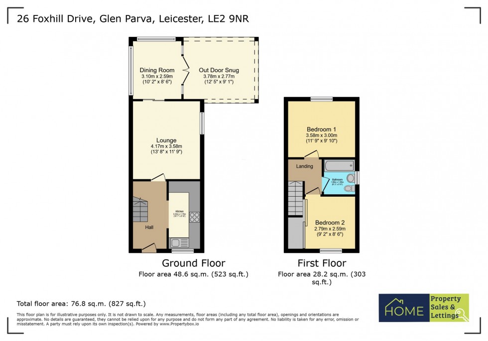 Floorplan for Foxhill Drive, Glen Parva, Leicester, Leicestershire