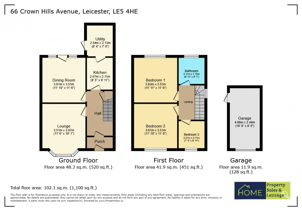 Floorplan for 66 Crown Hills Avenue, Leicester, LE5 4HE
