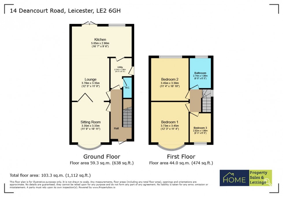 Floorplan for 14 Deancourt Road, West Knighton, Leicester LE2 6GH