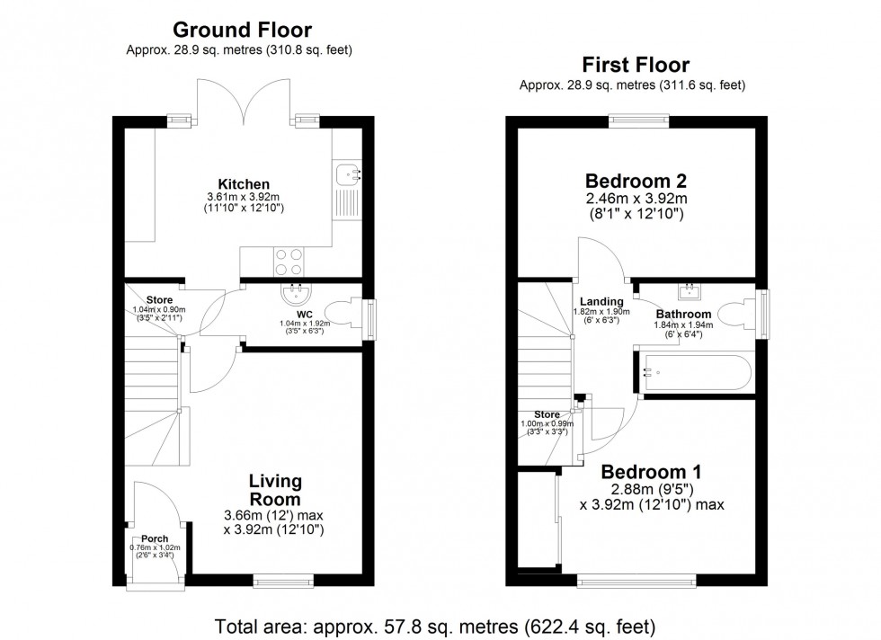 Floorplan for Preston Close, Wigston, Leicestershire