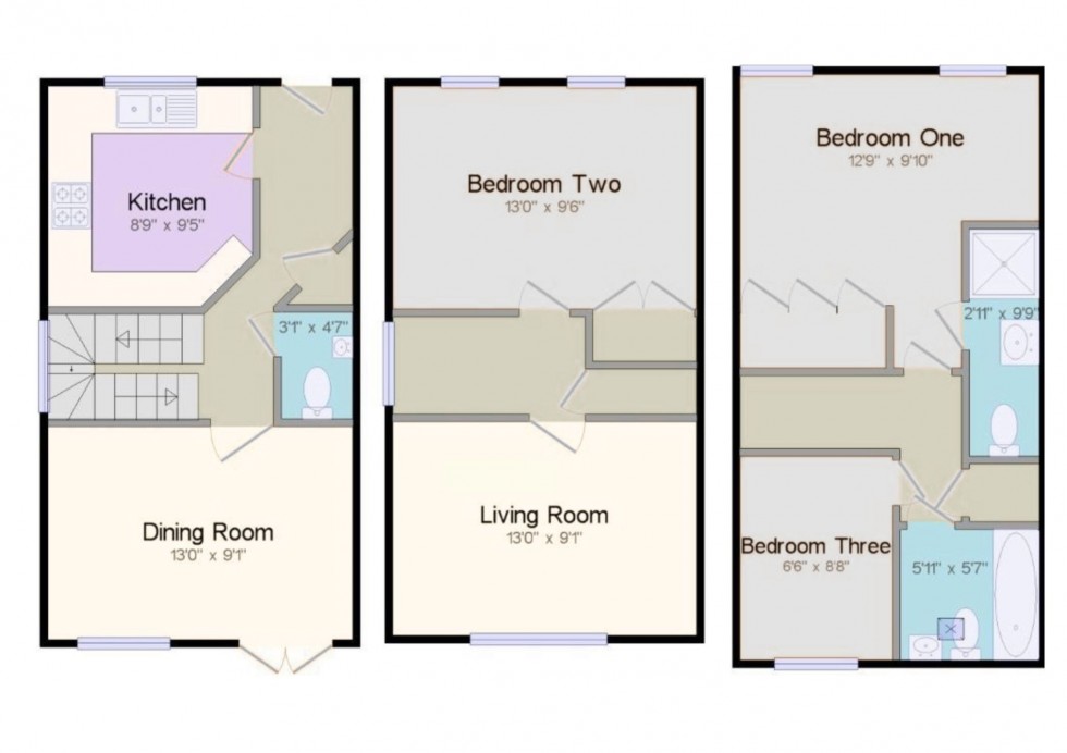 Floorplan for Lathkill Street, Market Harborough, Leicestershire