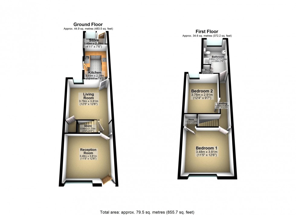Floorplan for Hawthorne Street, Leicester, Leicestershire
