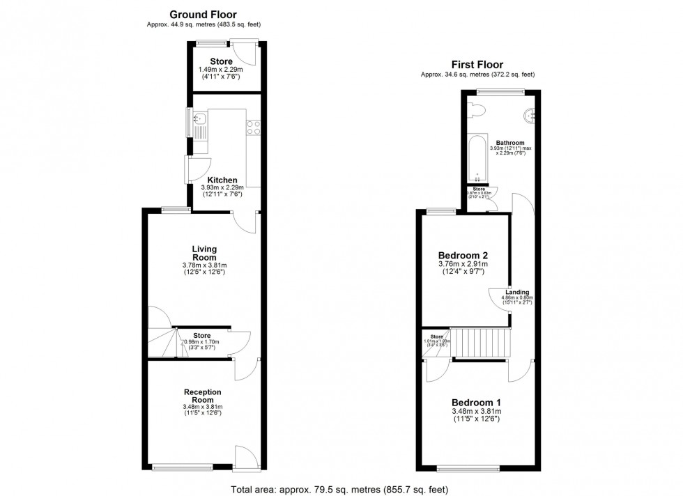 Floorplan for Hawthorne Street, Leicester, Leicestershire