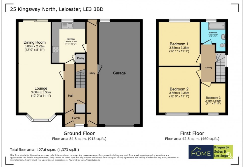 Floorplan for Kingsway North, Leicester, Leicestershire