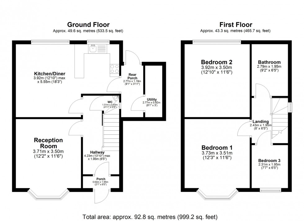 Floorplan for Lamborne Road, West Knighton, Leicester