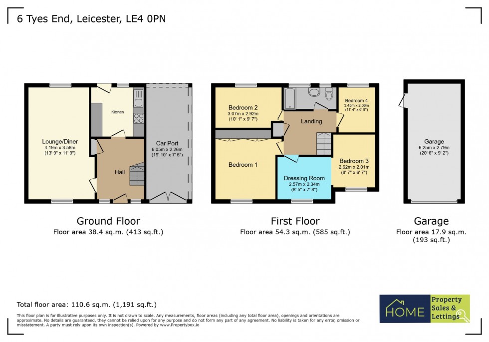 Floorplan for Tyes End, Beaumont Leys, Leicester