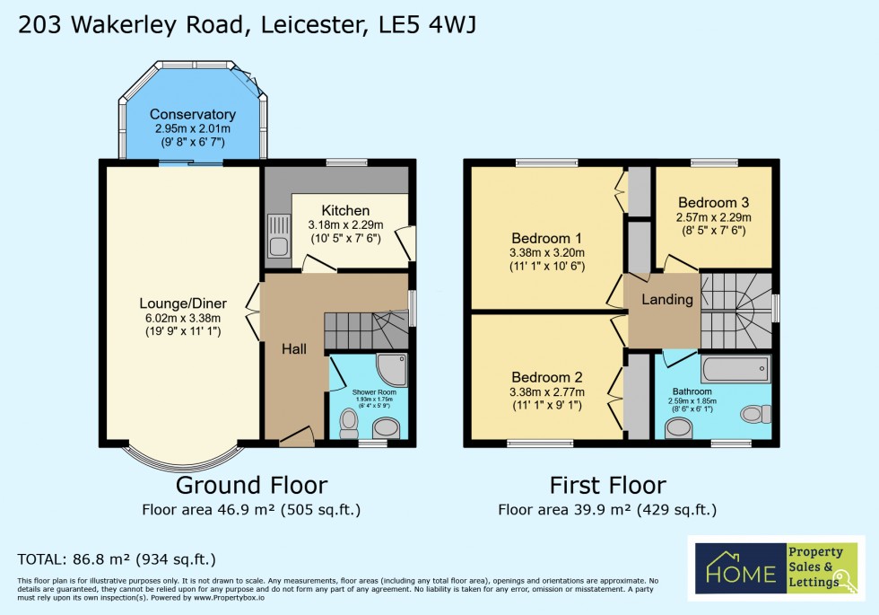Floorplan for Wakerley Road, Leicester, Leicestershire