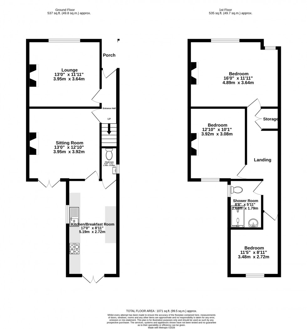 Floorplan for The Nook, Great Glen, Leicester, Leicestershire