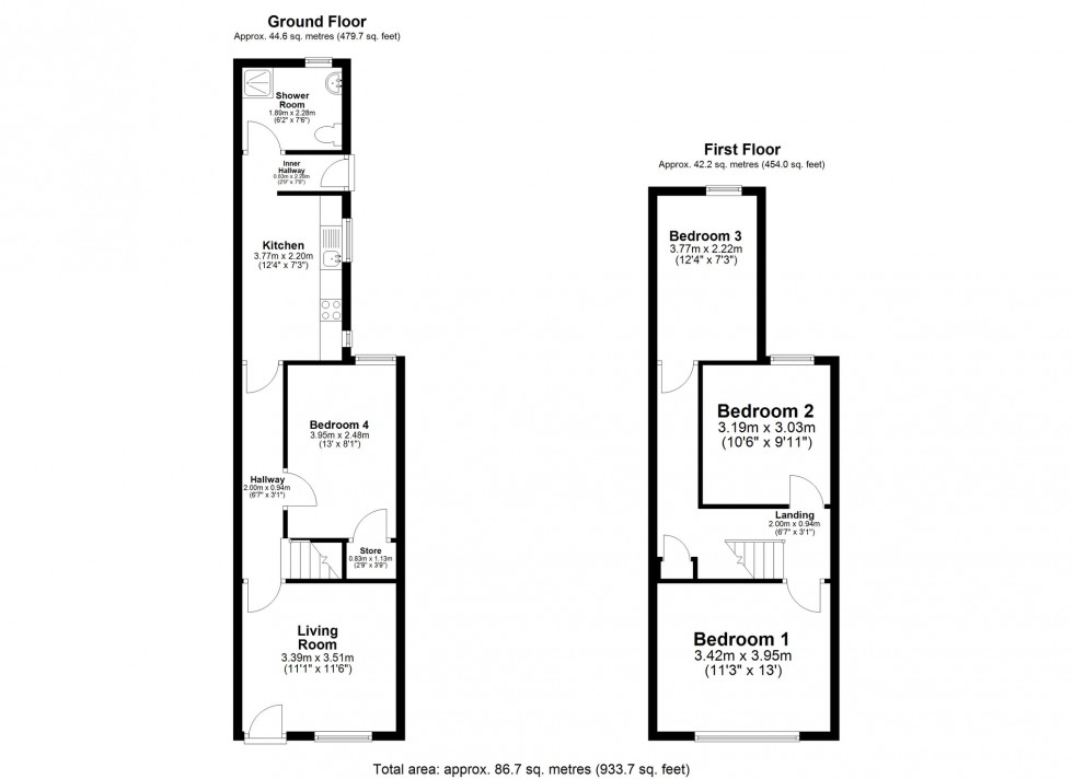 Floorplan for Grasmere Street, Leicester, Leicestershire