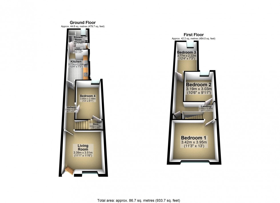 Floorplan for Grasmere Street, Leicester, Leicestershire