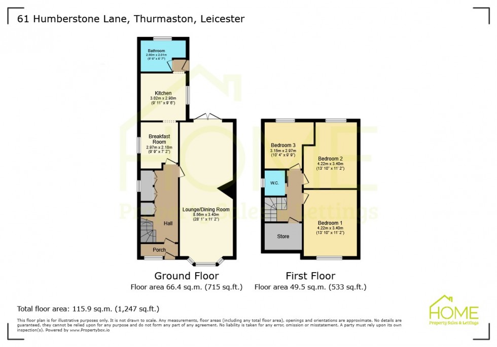 Floorplan for Humberstone Lane, Thurmaston, Leicester, Leicestershire