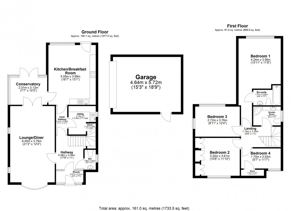 Floorplan for Red Roofs, Church Walk, Bruntingthorpe, Lutterworth, Leicestershire