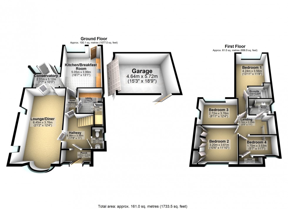 Floorplan for Red Roofs, Church Walk, Bruntingthorpe, Lutterworth, Leicestershire