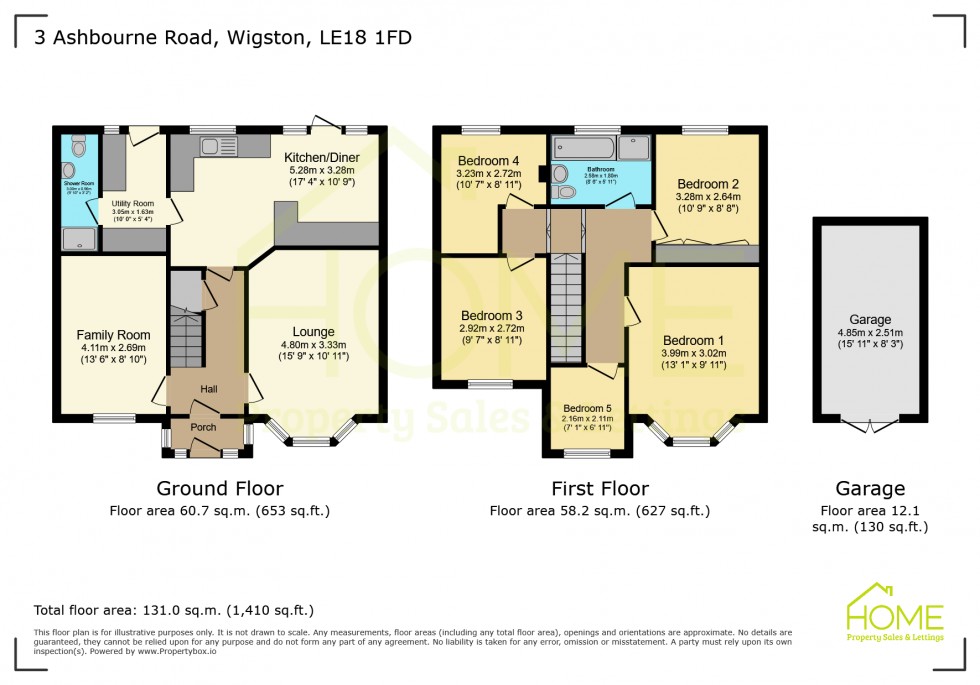 Floorplan for Ashbourne Road, Wigston, Leicestershire