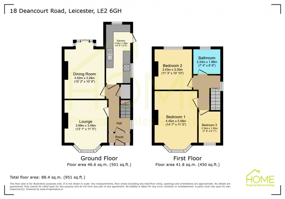 Floorplan for Deancourt Road, Leicester, Leicestershire